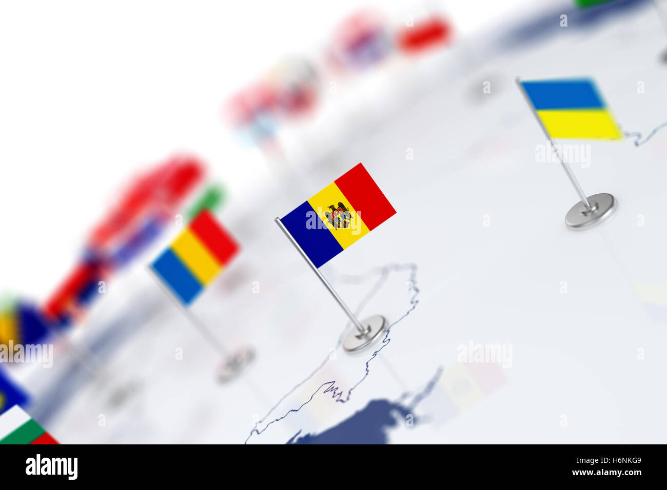 La Moldavie Drapeau Dans Le Focus Carte Deurope Avec Les