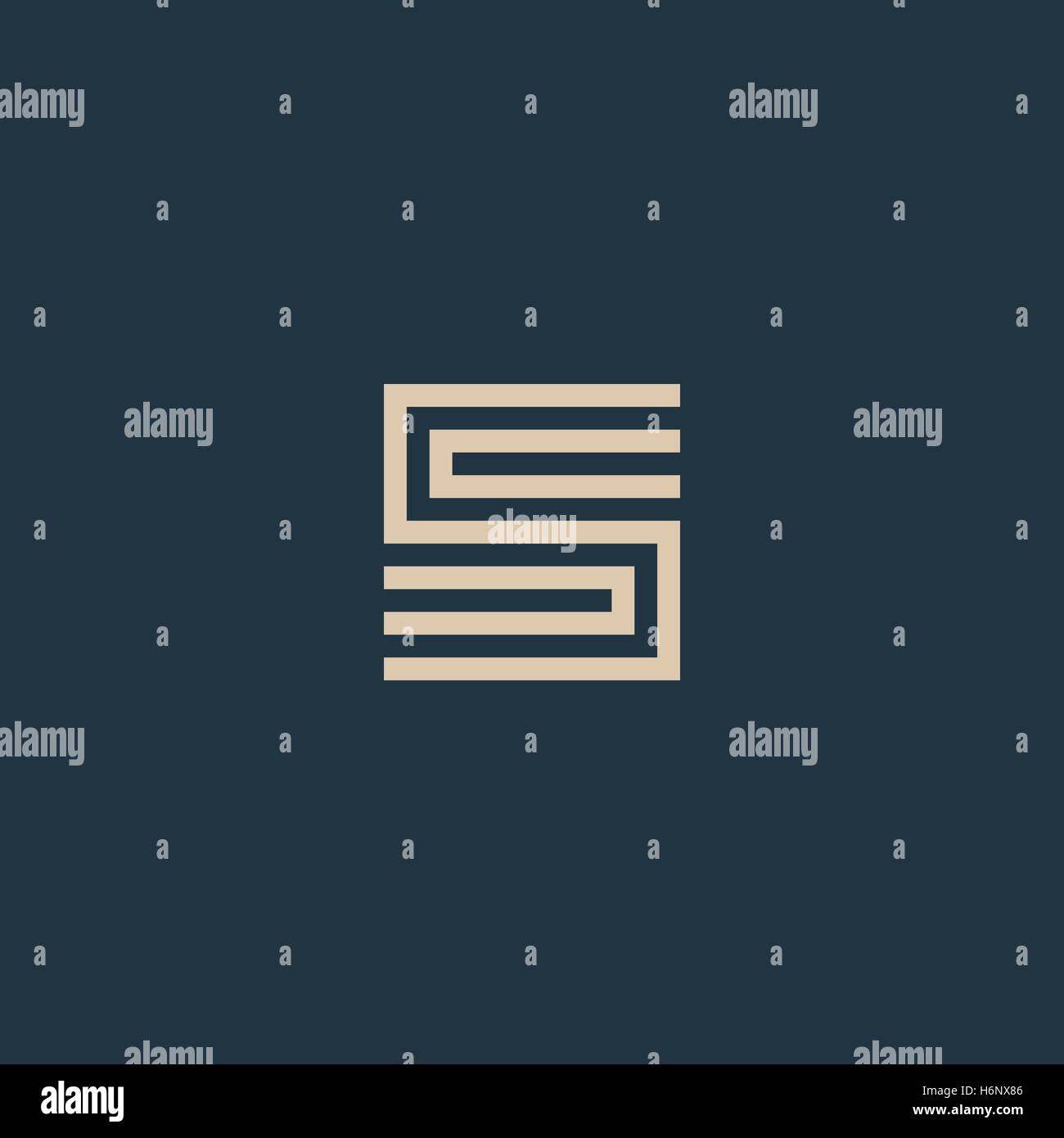 L'Architecture géométrique inhabituelle lettre S. logo Vector. Monogramme isolés. Illustration de Vecteur