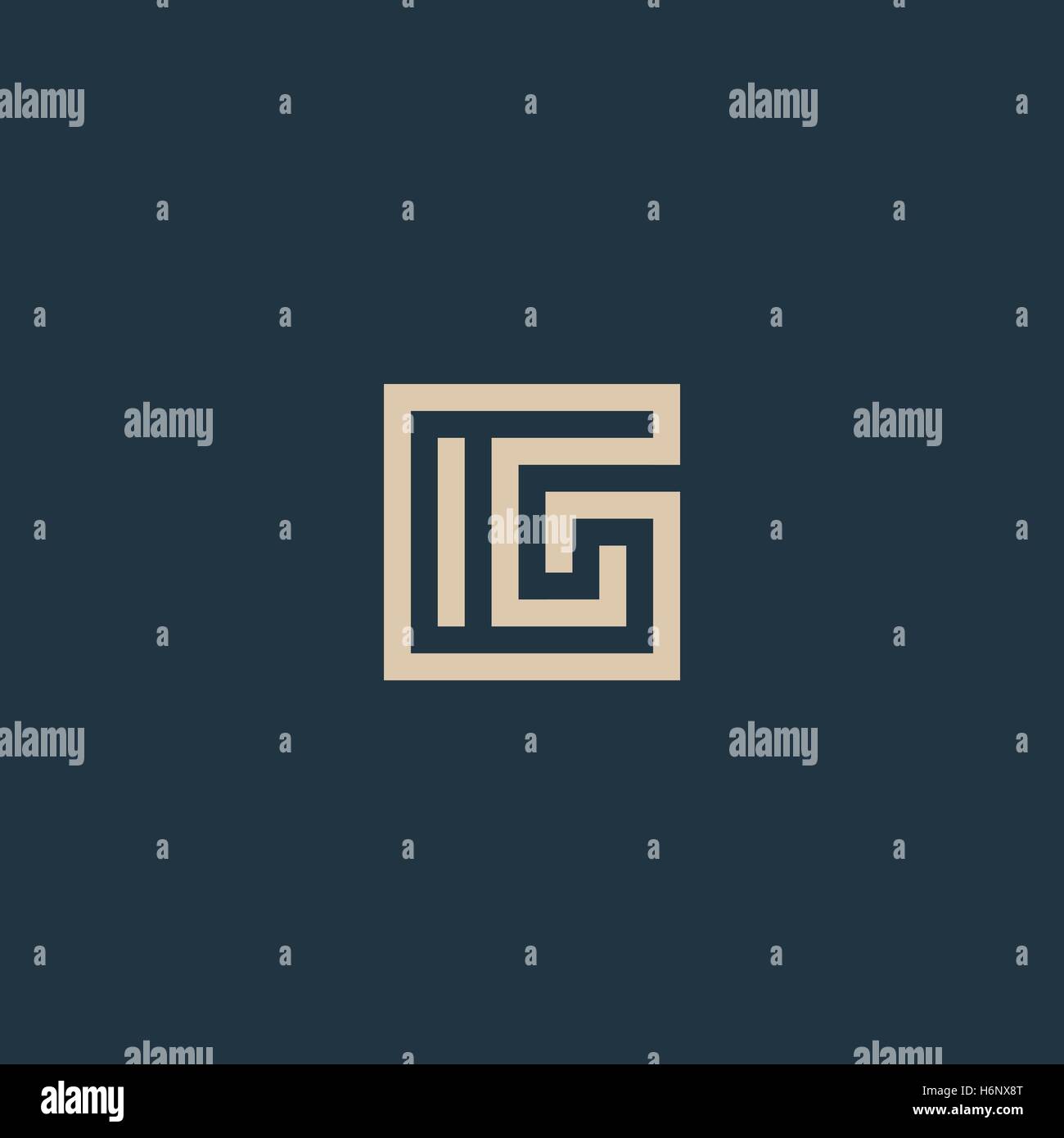 L'Architecture géométrique inhabituelle lettre G. logo Vector. Monogramme isolés. Illustration de Vecteur