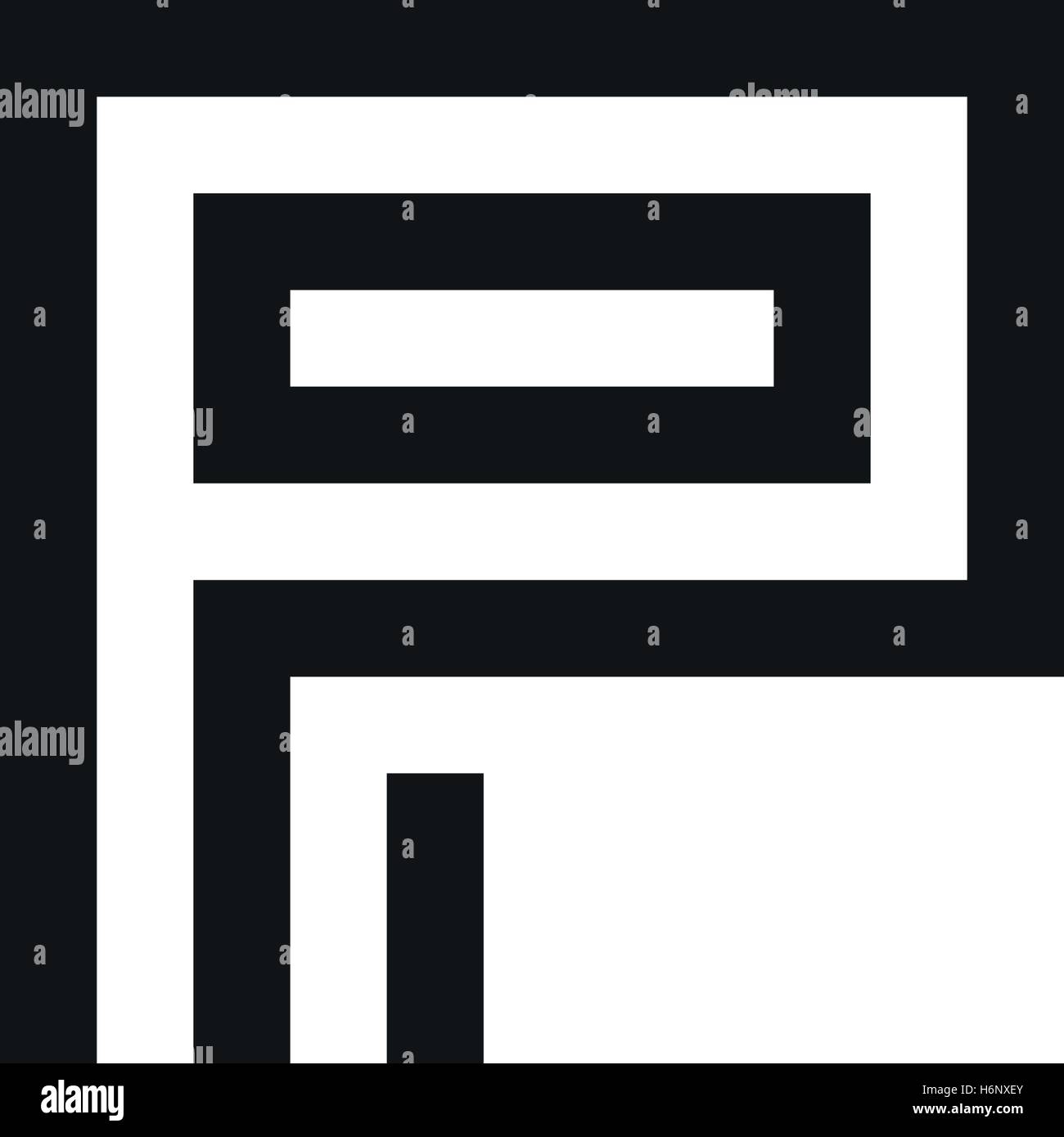 L'Architecture géométrique inhabituelle lettre P. logo Vector. Monogramme isolés. Illustration de Vecteur