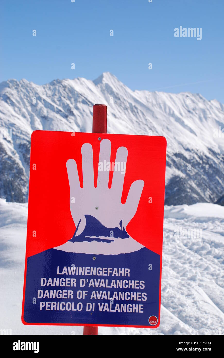 Danger d'avalanches Banque D'Images