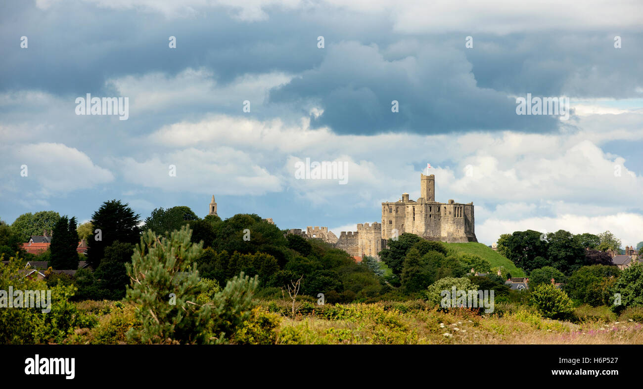 Château de Warkworth, Northumberland, England, UK. Banque D'Images