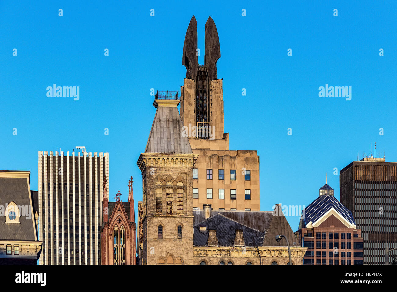 City skyline, Buffalo, New York, USA. Banque D'Images