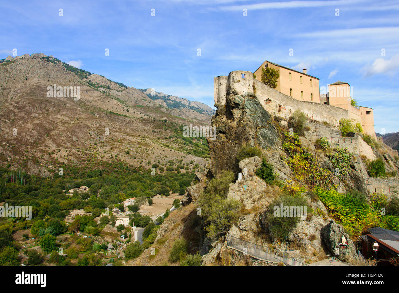 La citadelle de Corte, en Corse, France Banque D'Images