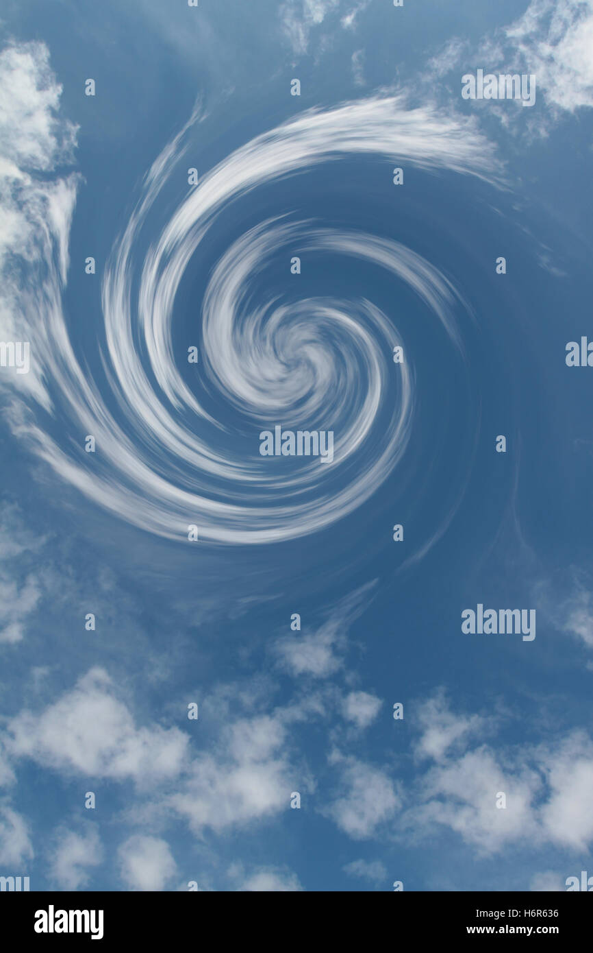 Vertèbre whirlpool firmament climatique vortex ciel nuages bleu de l'air du vent météo motion report déménagement circulation shine brille Banque D'Images