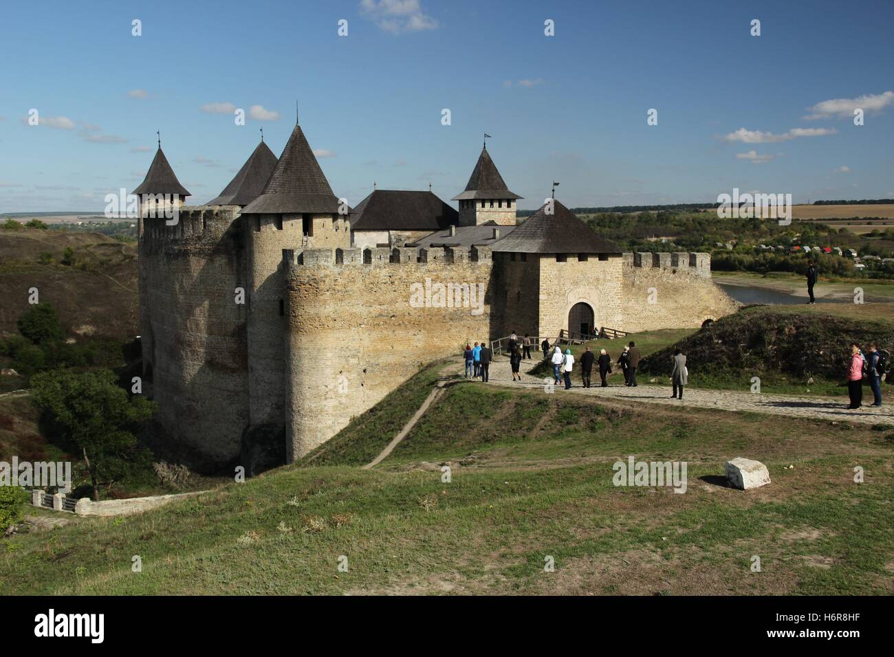 Château ukrainien de Khotyn sur Dnestr près de Chernivtsi. Banque D'Images