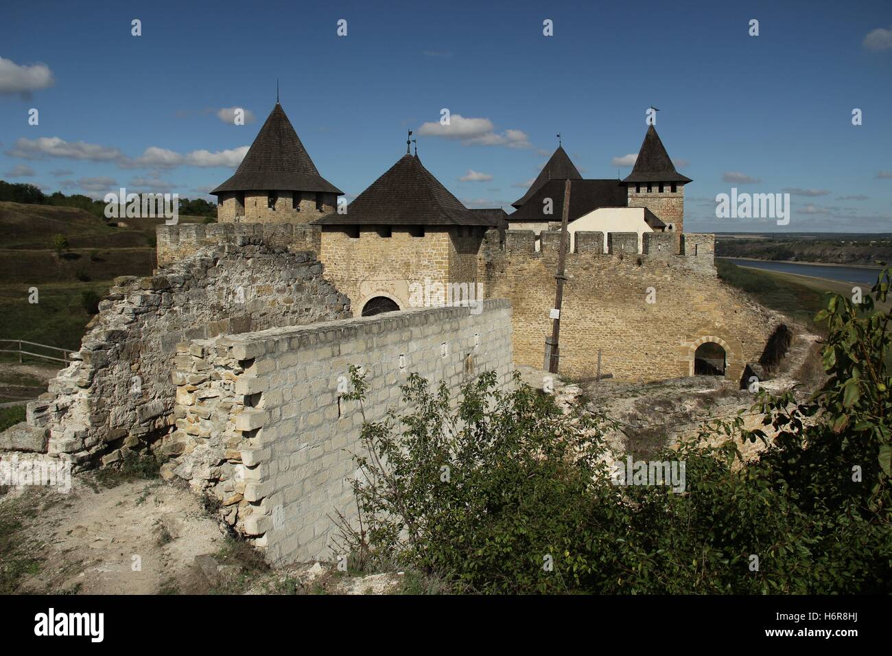 Château ukrainien de Khotyn sur Dnestr près de Chernivtsi. Banque D'Images
