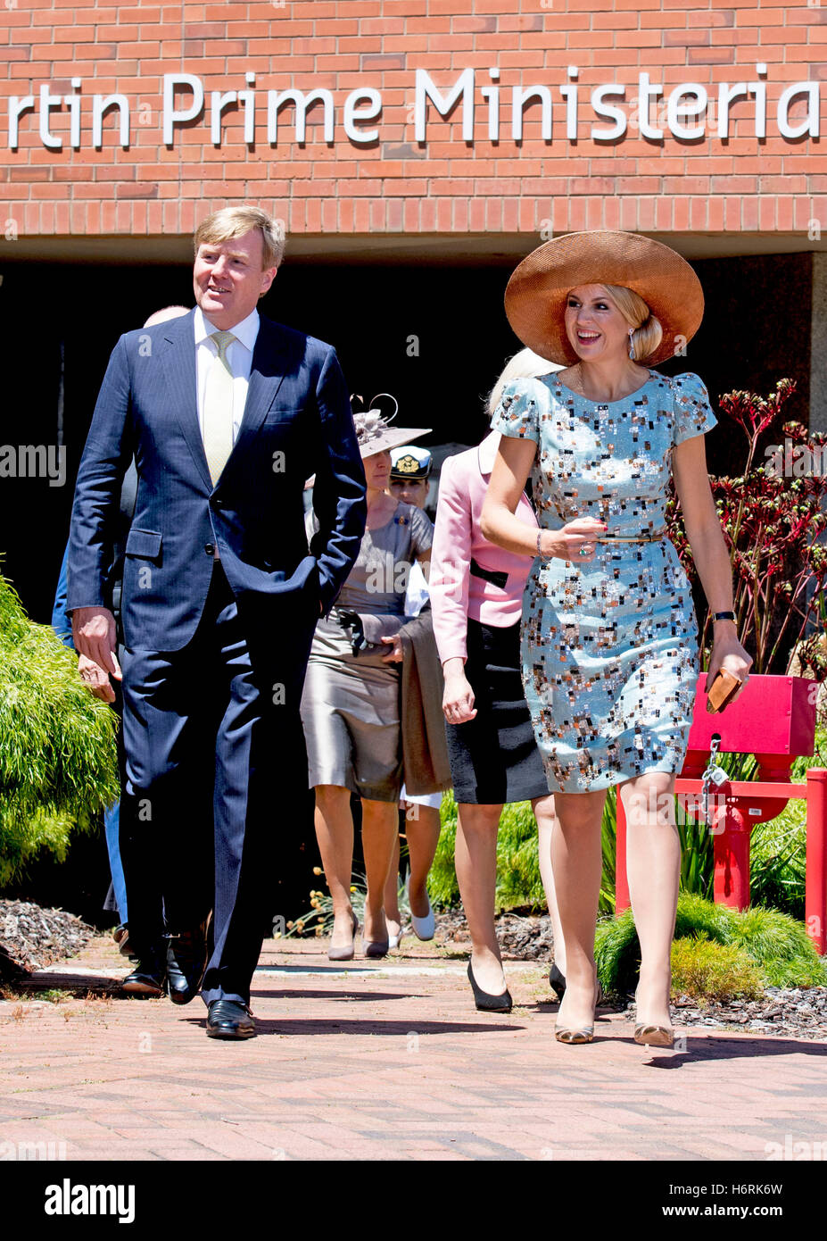 Perth, Australie. 31 octobre, 2016. Maxima la reine et le roi Willem-Alexander des Pays-Bas lors de la deuxième journée de la visite du couple royal à l'Australie au cours d'une visite de l'Université Curtin de Perth, en Australie, 31 octobre 2016. Le couple royal néerlandais sont en ce moment sur une visite de cinq jours en Australie. Photo : PRE/Albert Nieboer - Les Pays-bas ET LA FRANCE - - AUCUN FIL - SERVICE/dpa/Alamy Live News Banque D'Images