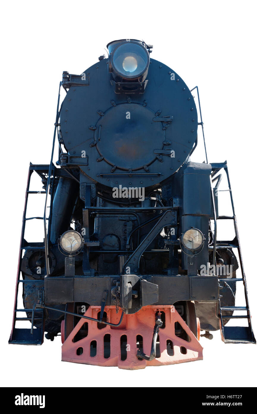 Fumée fumer fume fume gare train locomotive ferroviaire Matériel roulant moteur moyen de véhicule voyage voyage isolé détails Banque D'Images