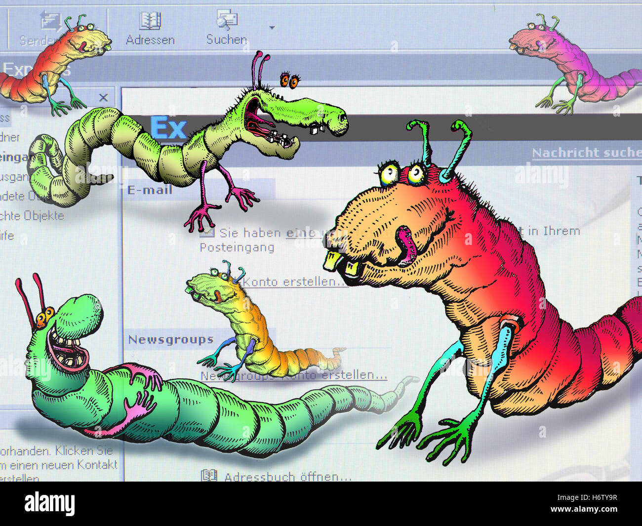 Les vers entre eux Banque D'Images