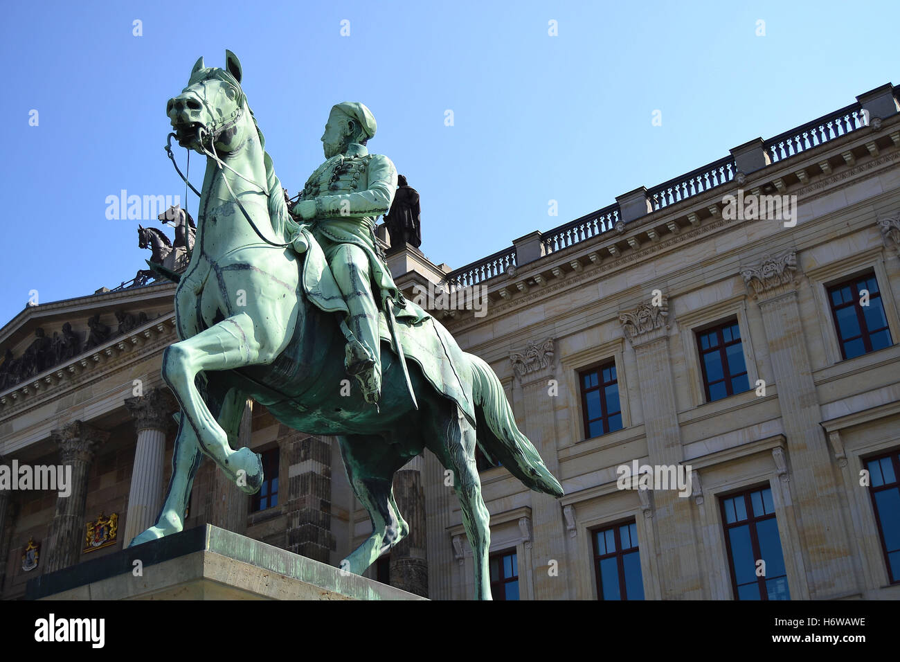 Statue monument monument brunswick statue homme noir Duke William brunswick schwarzer herzog Friedrich Wilhelm Lunebourg Banque D'Images