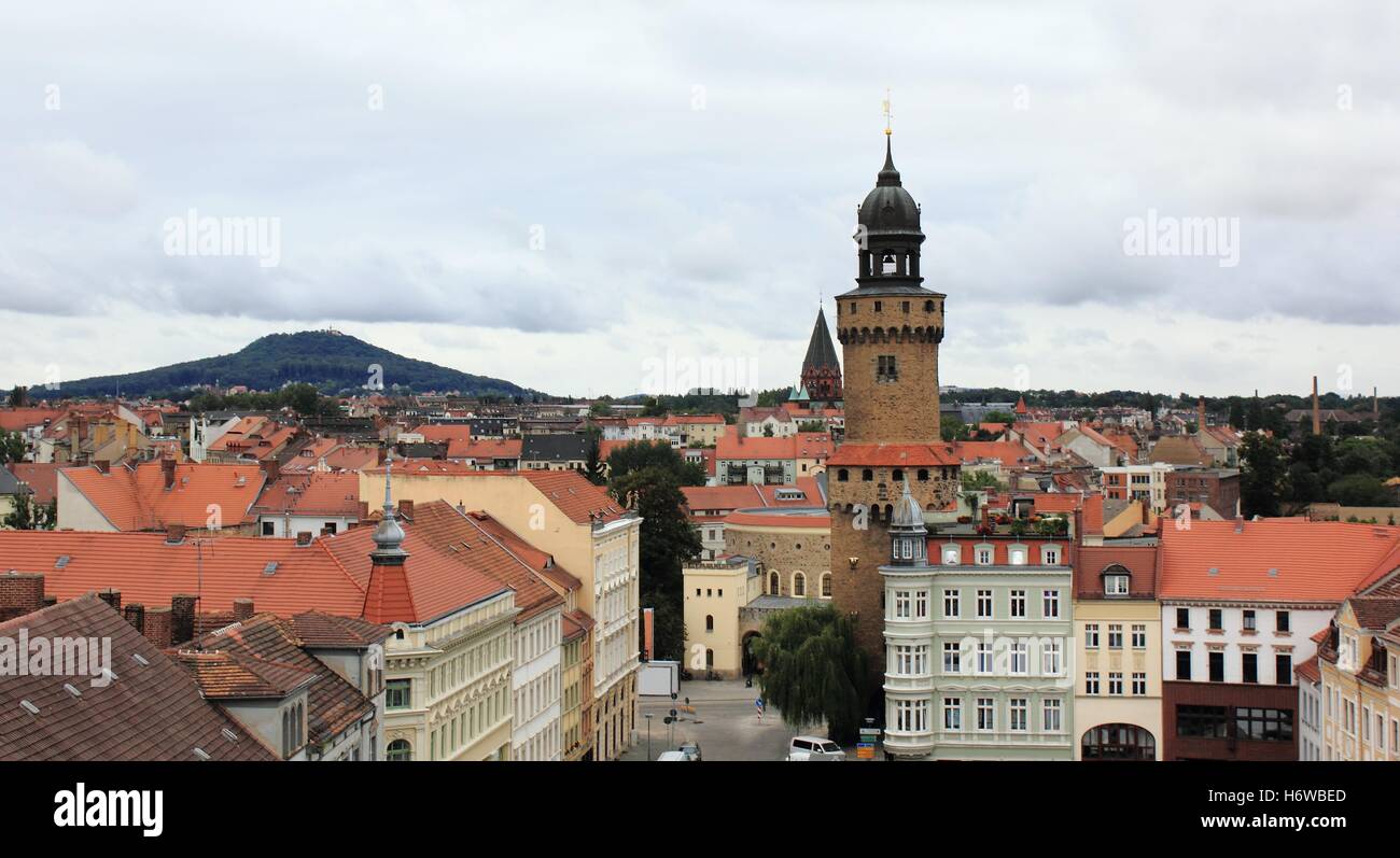 Ville Ville vue vue vue panoramique Vista outlook lookout tower City skyline volcan vulcan ville allemagne fédérale allemande Banque D'Images