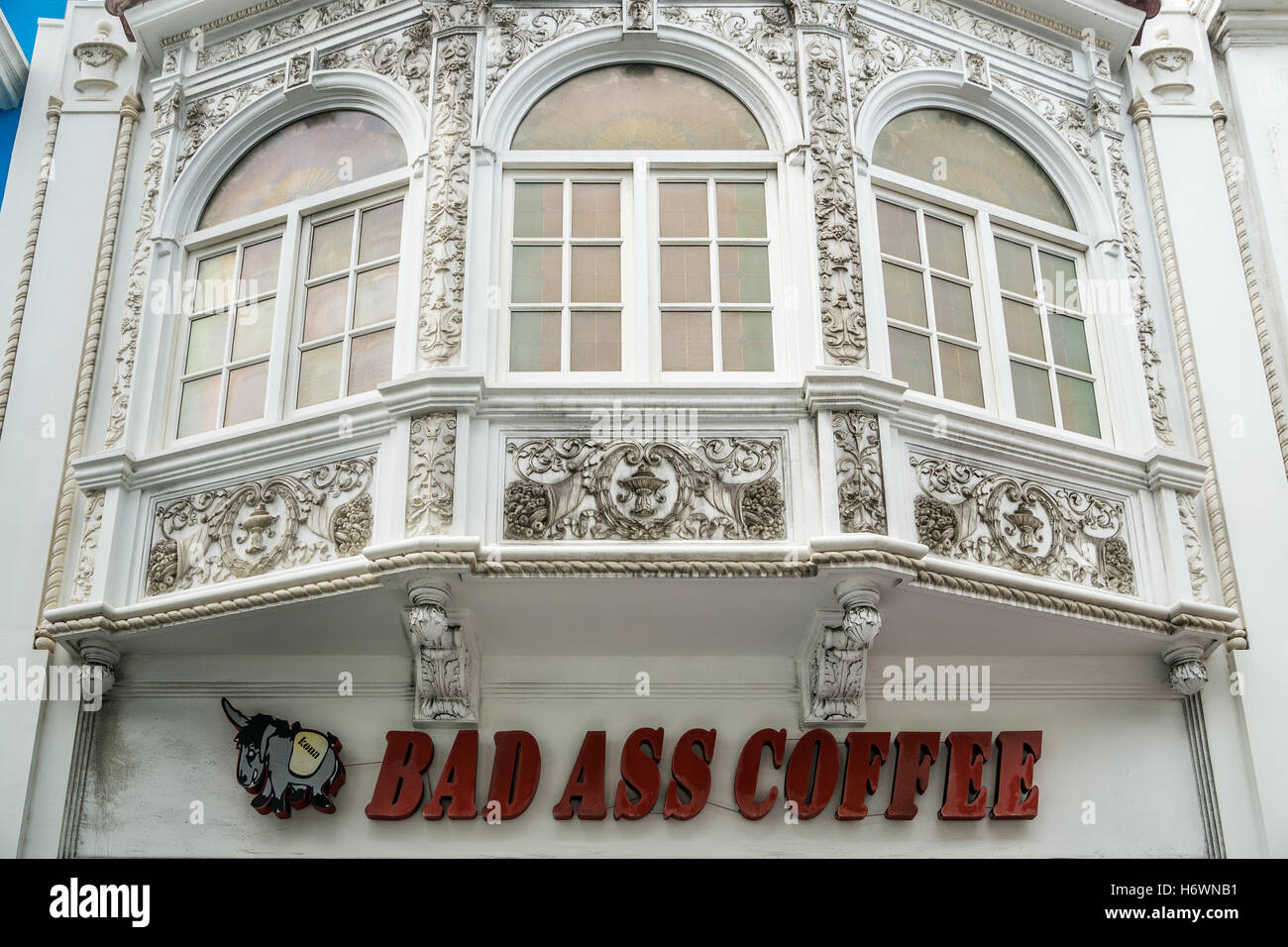 Bad Ass Café, sur la Calle San Francisco dans le Vieux San Juan (Puerto Rico) Banque D'Images