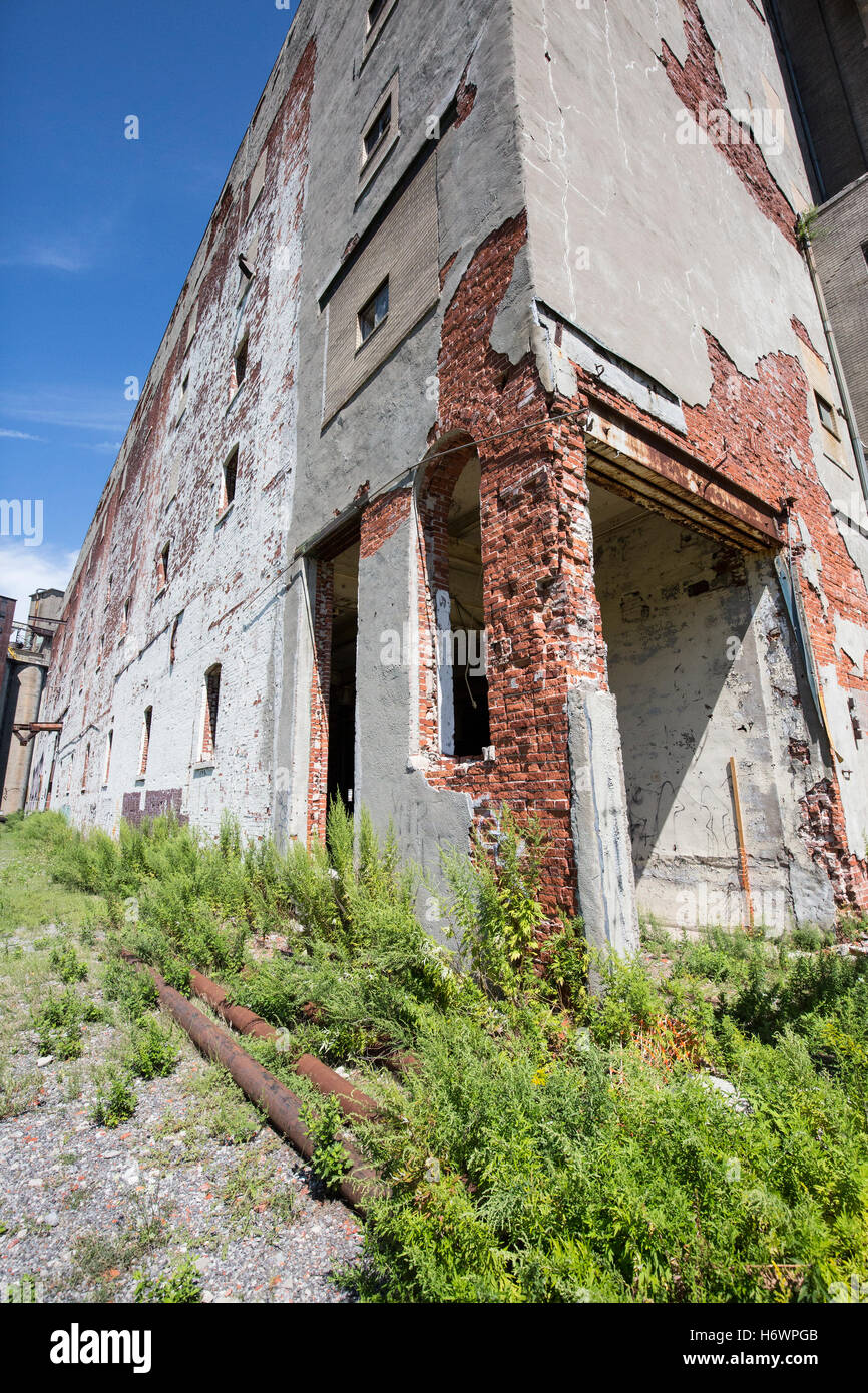 Vieux bâtiment en brique à Silo (site industriel, la ville de Buffalo New York) Banque D'Images