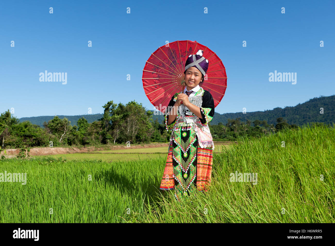 Portrait de Hmongs au Laos Banque D'Images