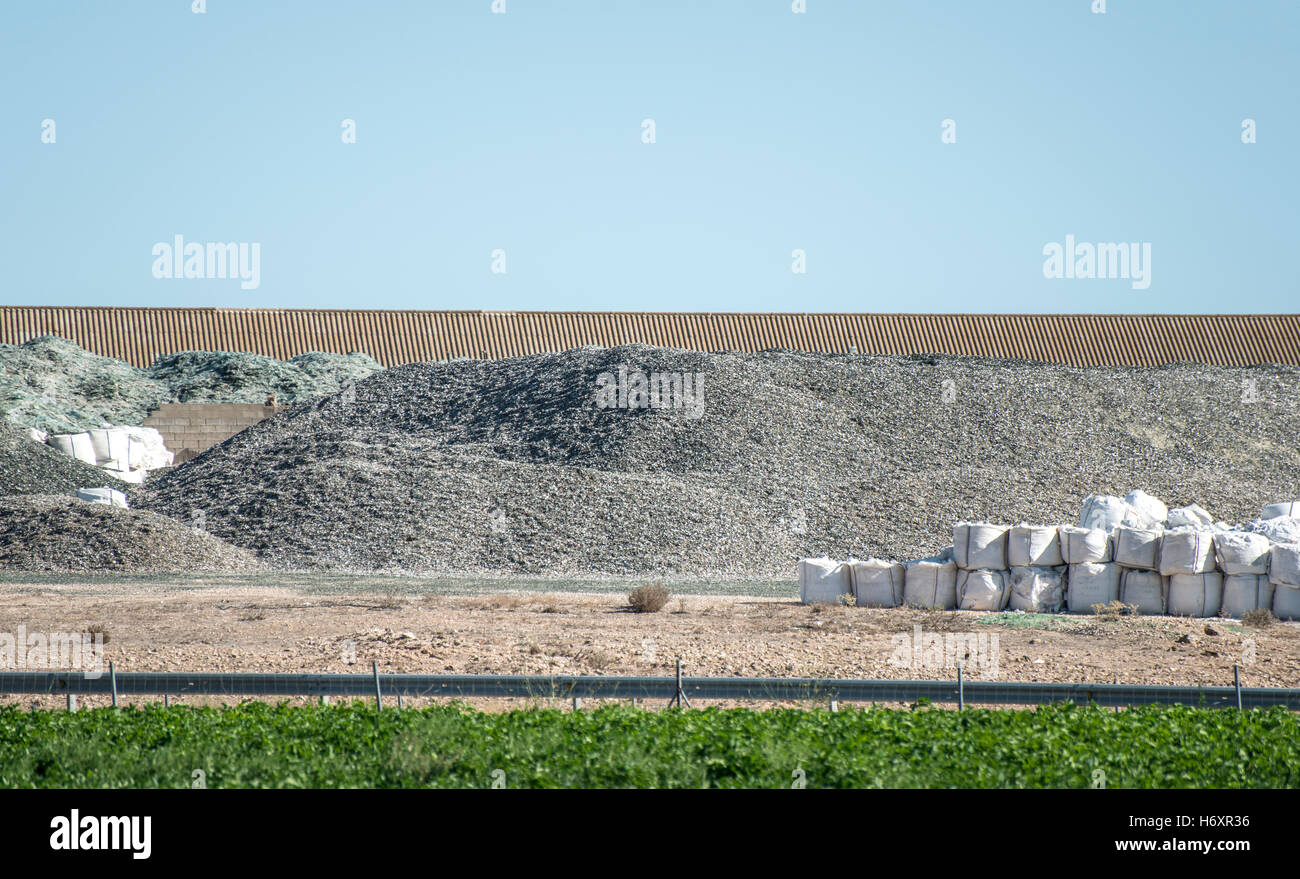 Pour l'usine de traitement des déchets de verre Banque D'Images