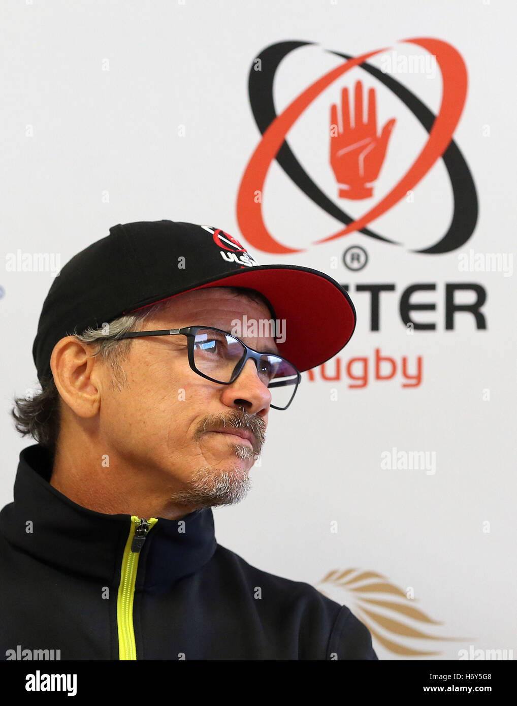 Directeur de l'Ulster Rugby, Les baiser lors d'une conférence de presse au stade Kingspan, Belfast. Banque D'Images