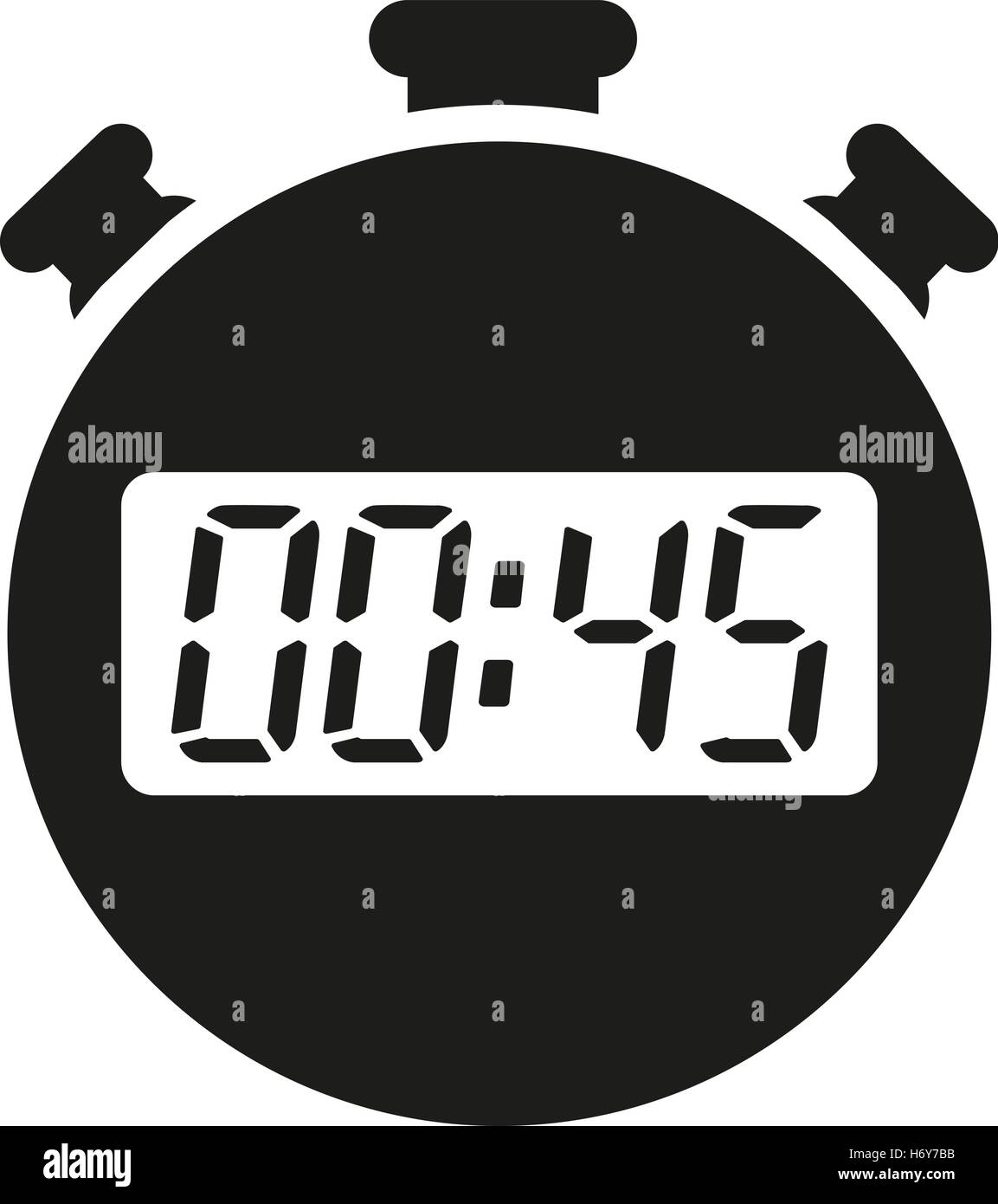 Les 45 secondes, minutes chronomètre icône. Réveil et montre, chronomètre, compte à rebours symbole. L'ASSURANCE-CHÔMAGE. Web. Logo. Signe. Modèle plat. App. Stock v Illustration de Vecteur