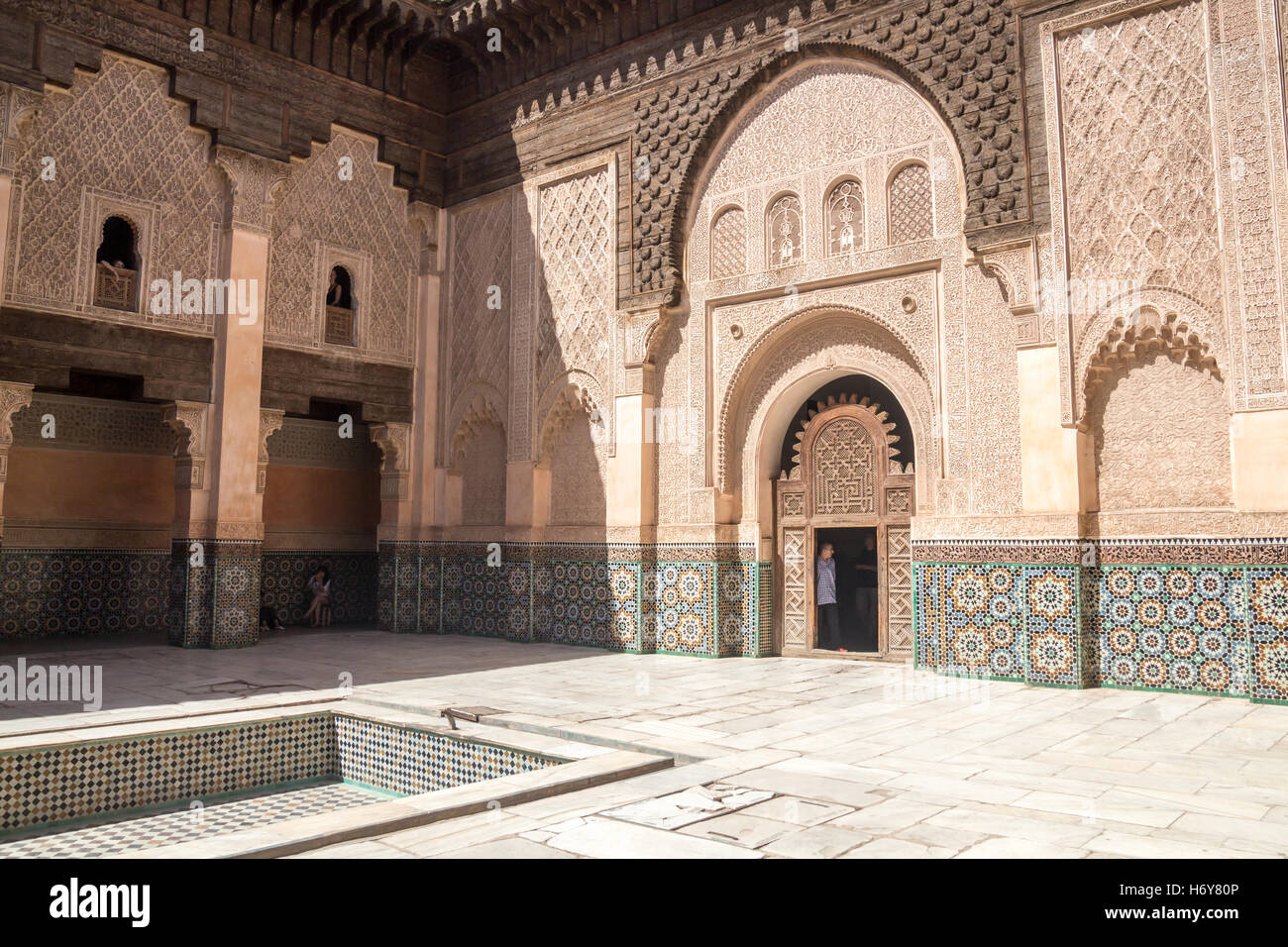 ben youssef madrasa dans la médina de marrakech maroc Banque D'Images