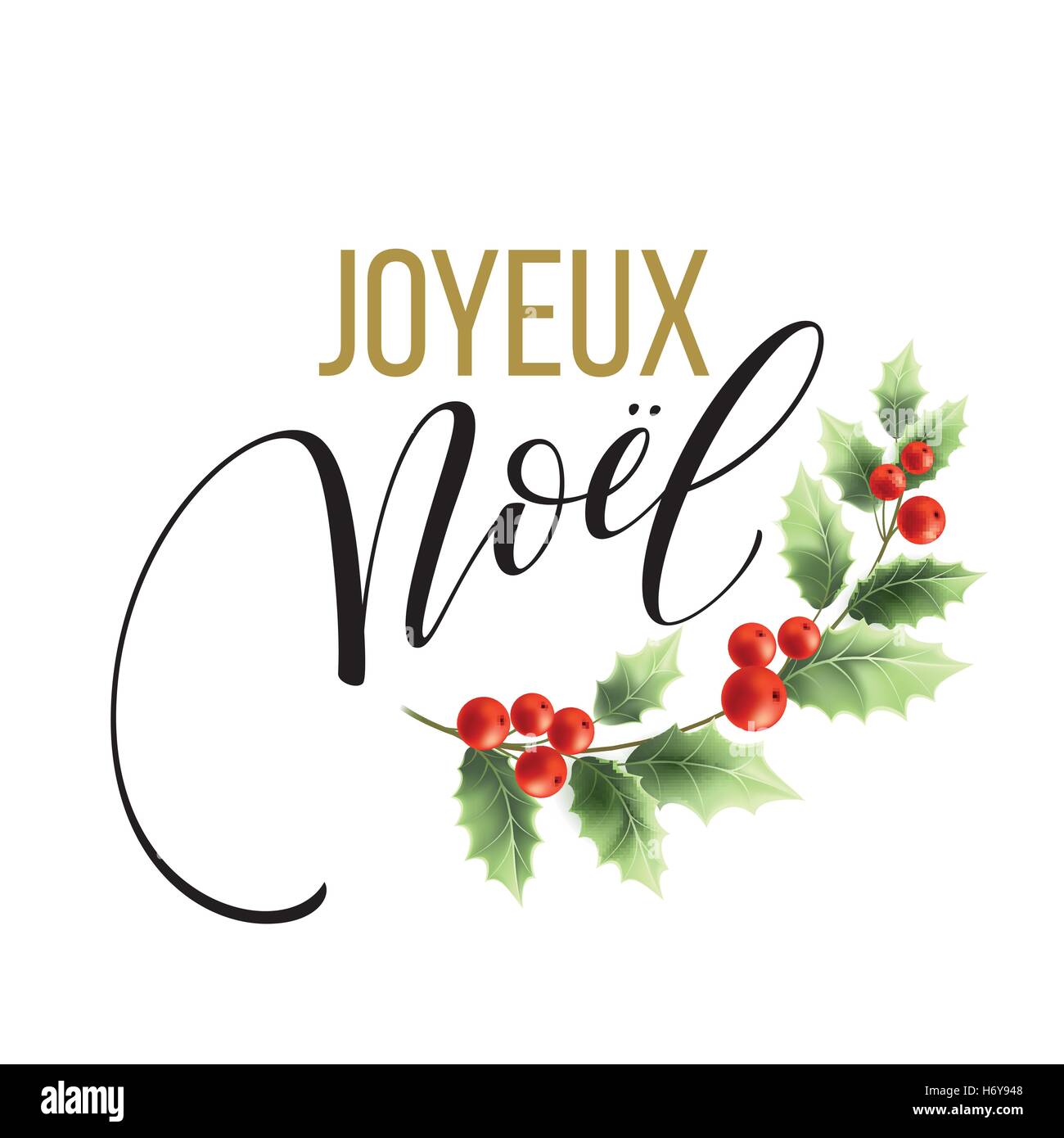 Modèle de carte de joyeux Noël avec les salutations en langue française. Joyeux noel. Illustration vecteur EPS10 Illustration de Vecteur