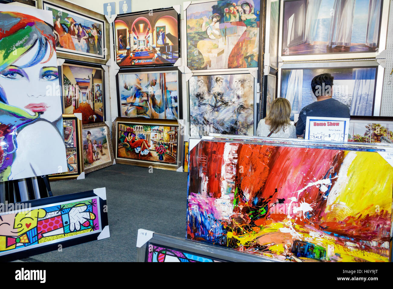 Miami Beach Florida,Convention Center,centre,Home Design and remodelage Show,œuvres d'art encadrées,afficher le produit de vente,galeries d'art,Voyage de visiteurs Banque D'Images