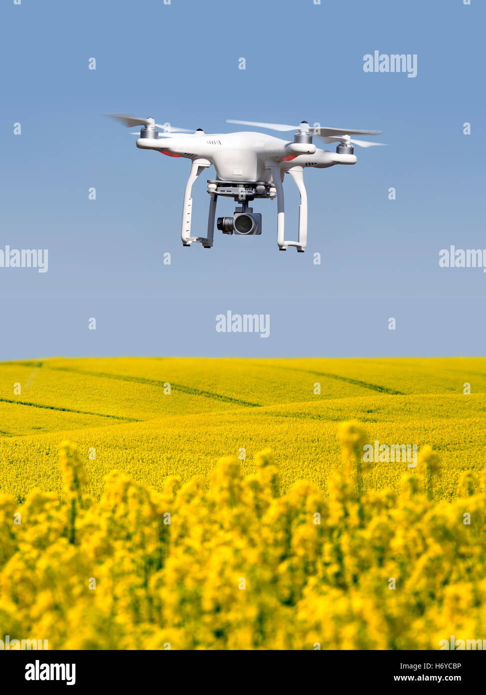 Quadrocopter, copter, drone en action Banque D'Images