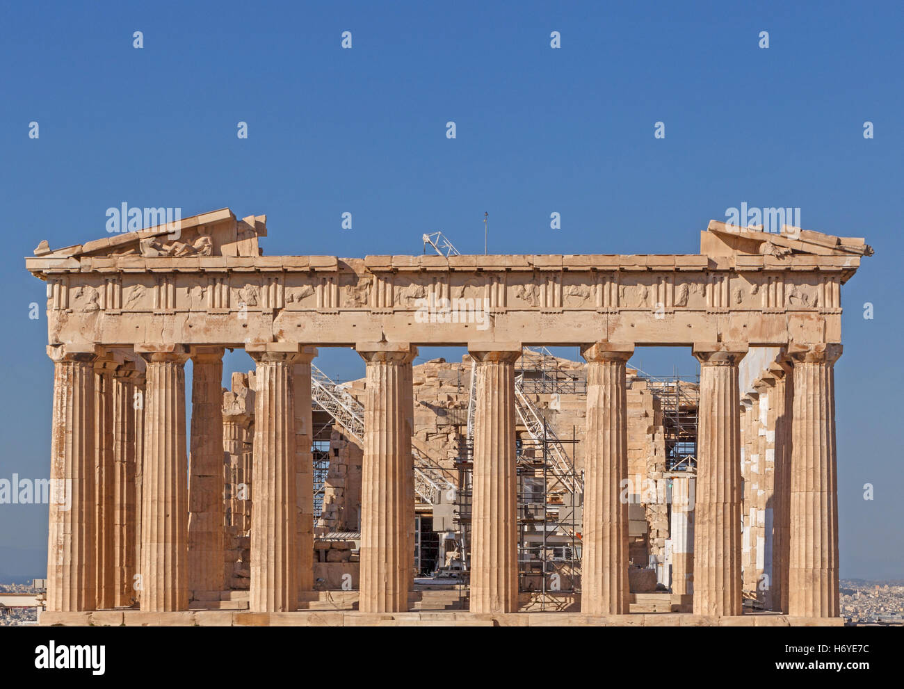 Temple du Parthénon sur l'acropole d'Athènes Banque D'Images