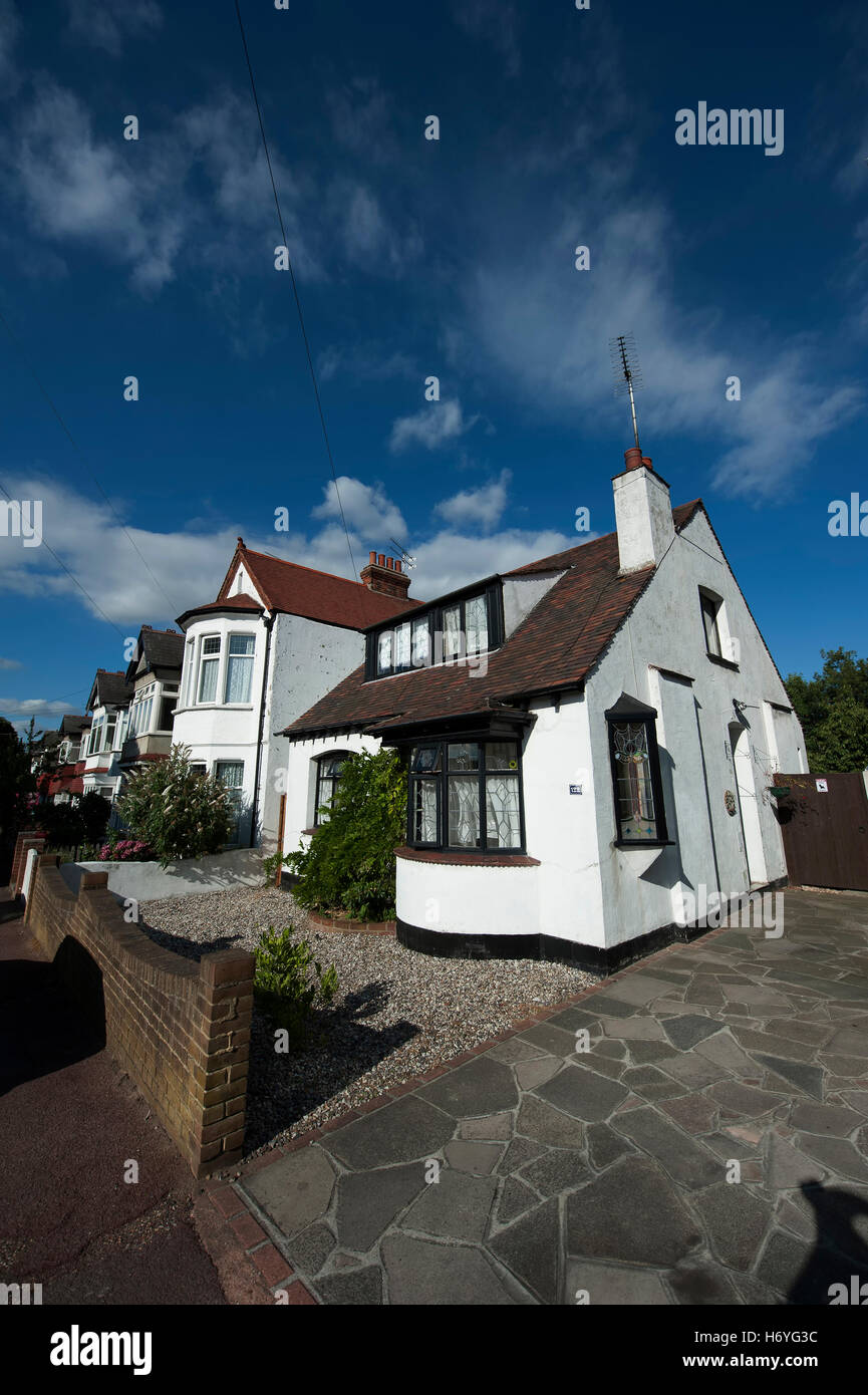 Bungalow, Leigham court Drive, Leigh-on-Sea, Essex, Angleterre, Royaume-Uni où David Hodges est né. Banque D'Images