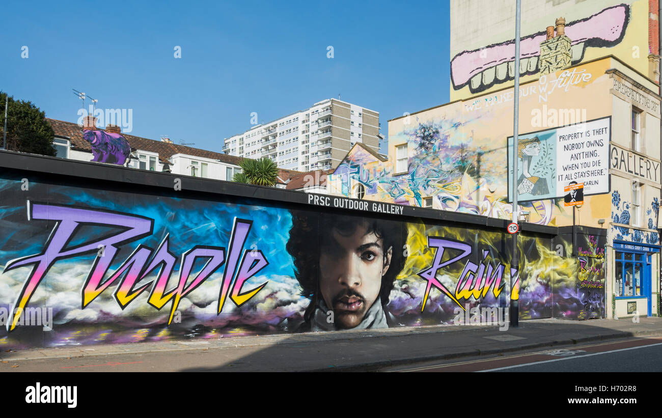 Hommage au prince par paintsmiths Stokes Croft, Bristol Banque D'Images