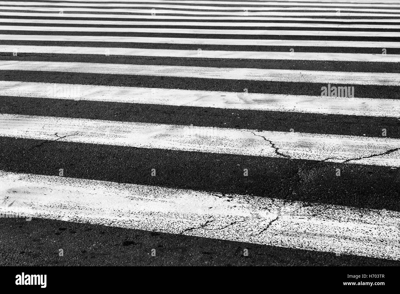 Passage pour piétons sur la route, la circulation à pied façon zebra Banque D'Images