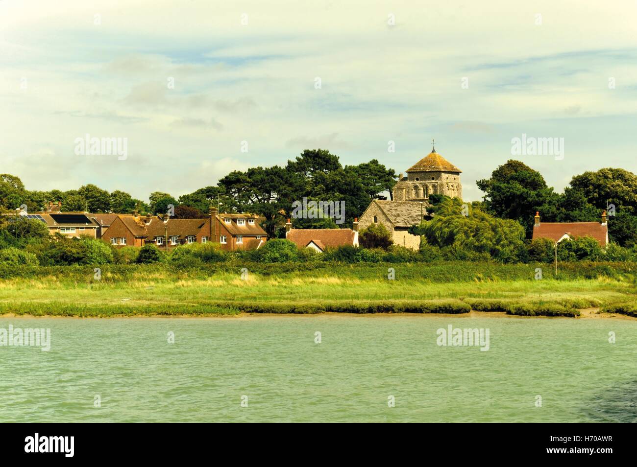 La vue sur la rivière Adur près de Shoreham-by-Sea, Angleterre Banque D'Images
