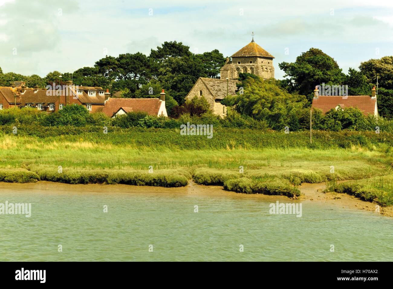 La vue sur la rivière Adur près de Shoreham-by-Sea, Angleterre Banque D'Images