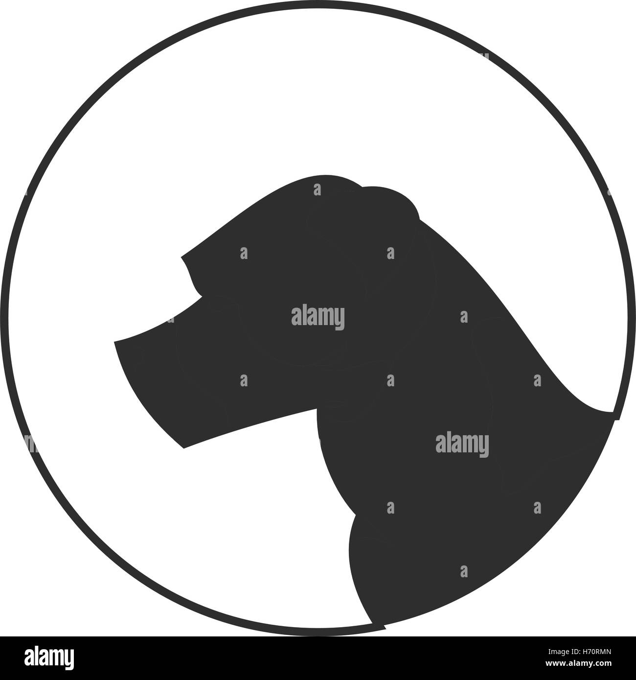 Silhouette d'une tête de chien American Staffordshire terrier. Vector illustration Illustration de Vecteur