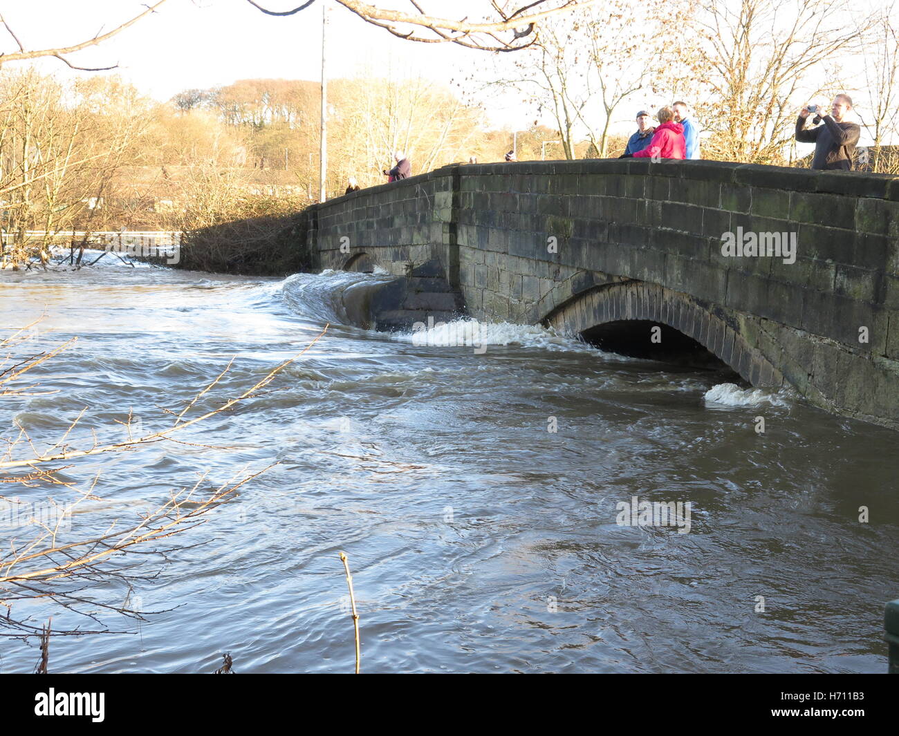 Inondations à Apperley Bridge, Nr Leeds, West Yorkshire Banque D'Images