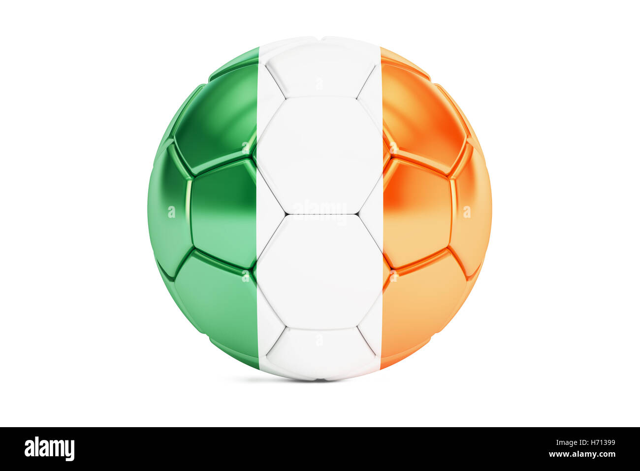 Ballon de soccer avec le drapeau de l'Irlande, 3D Rendering Banque D'Images
