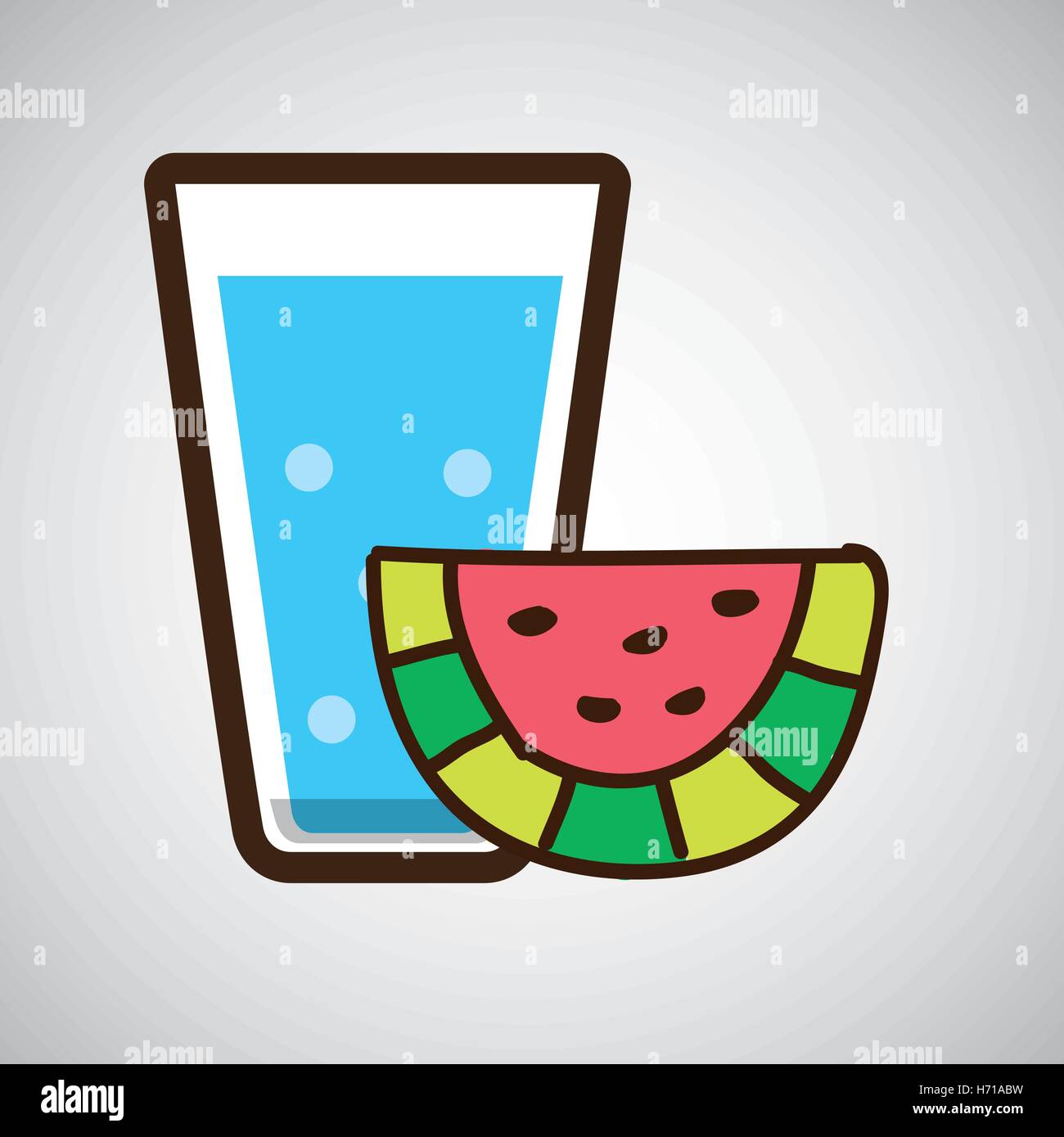 Cartoon tasse de l'eau en verre avec vector illustration eps 10 Illustration de Vecteur