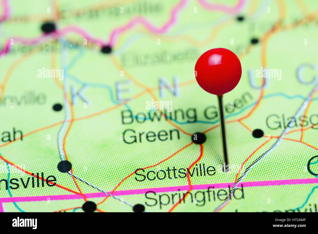 Scottsville sur une carte Banque de photographies et d’images à haute
