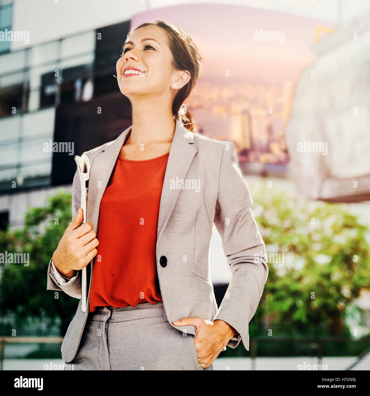 Businesswoman Vision Stratégie l'avenir Concept Banque D'Images