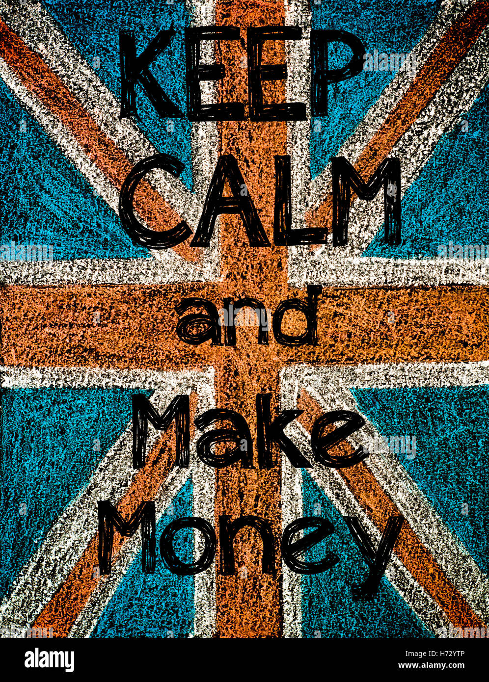 La conception du modèle de couleur bleue, un projet de ce projet de plan d'écriture antique vintage profitez de typographie police drapeau angleterre sagesse verticale Banque D'Images