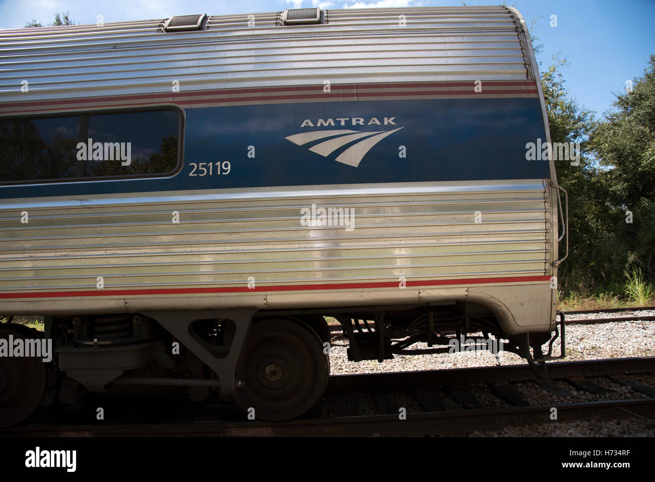 DeLand Florida USA Le dernier transport ferroviaire d'un train au départ d'Amtrak Station Deland Banque D'Images