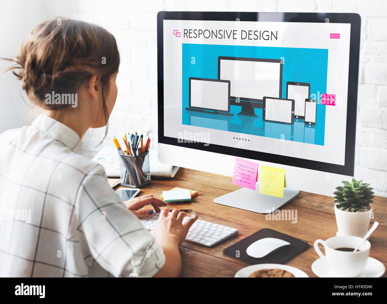 Responsive Design Concept Logiciel de mise en page Banque D'Images