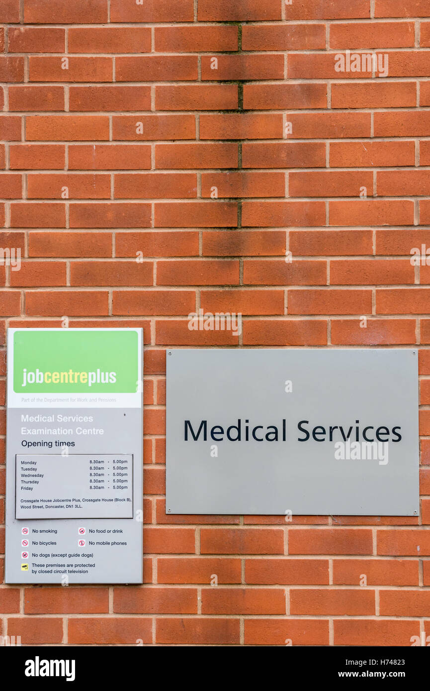 Centre d'examen des services médicaux à un Job Centre Plus Office, Doncaster Banque D'Images