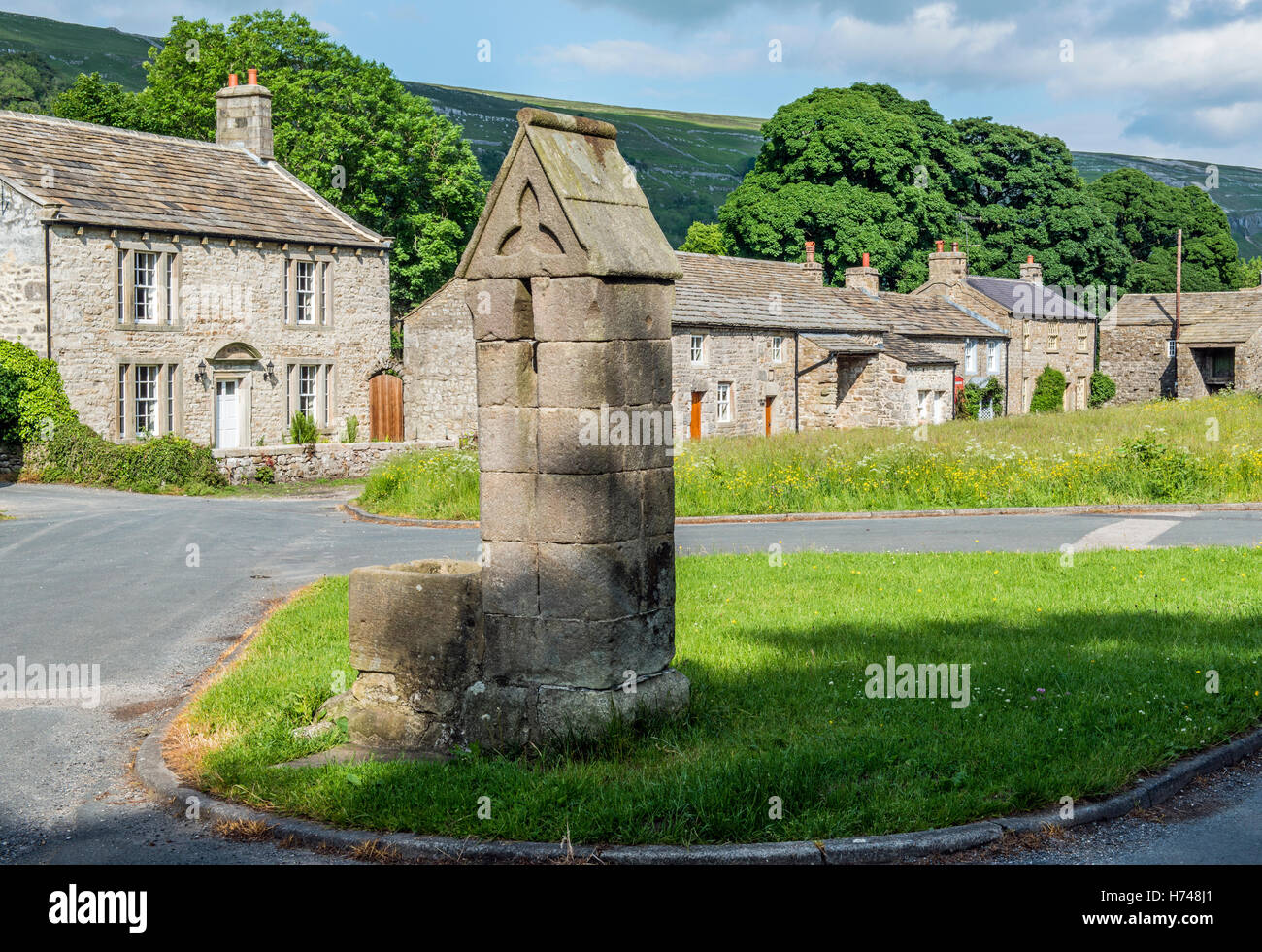 Dans Arnecliff Littondale dans le Yorkshire Dales National Park en été Banque D'Images