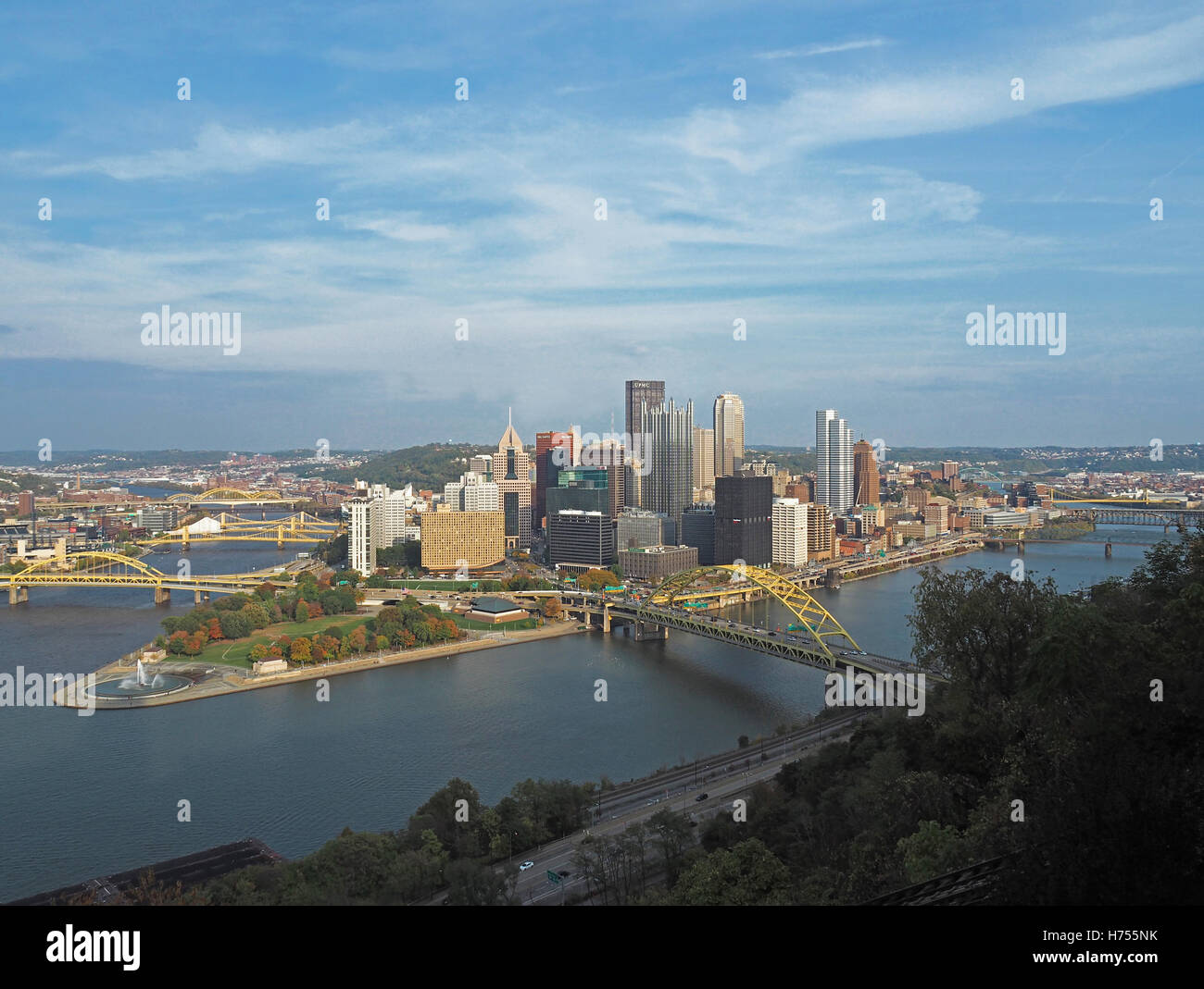 Le centre-ville de Pittsburgh de Mount Washington Banque D'Images