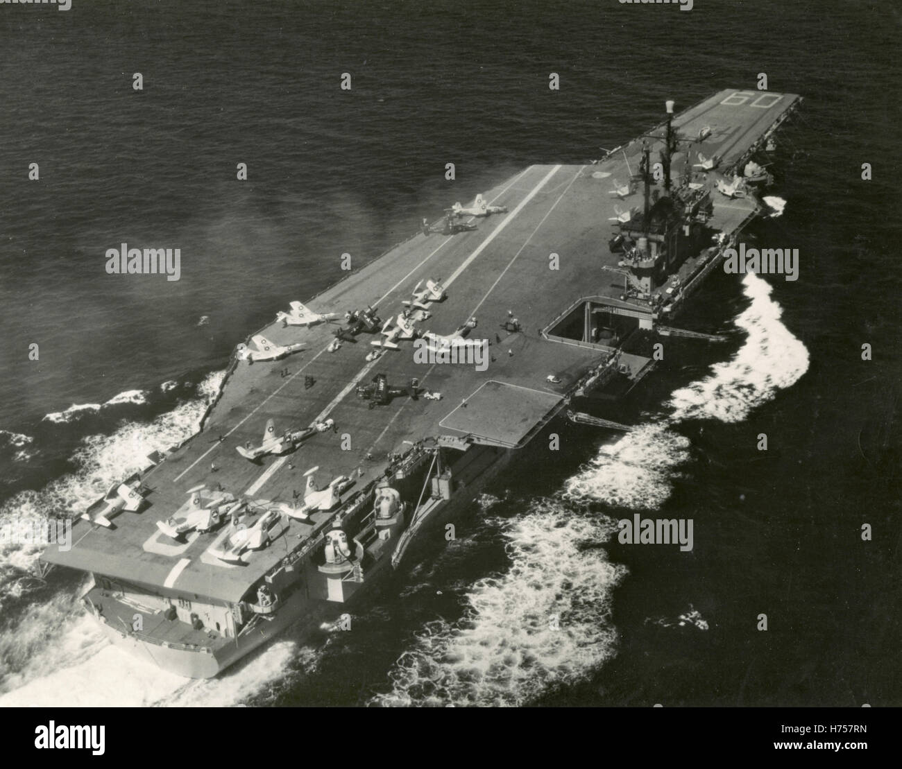 Porte-avions américain USS Saratoga, 1956 Banque D'Images
