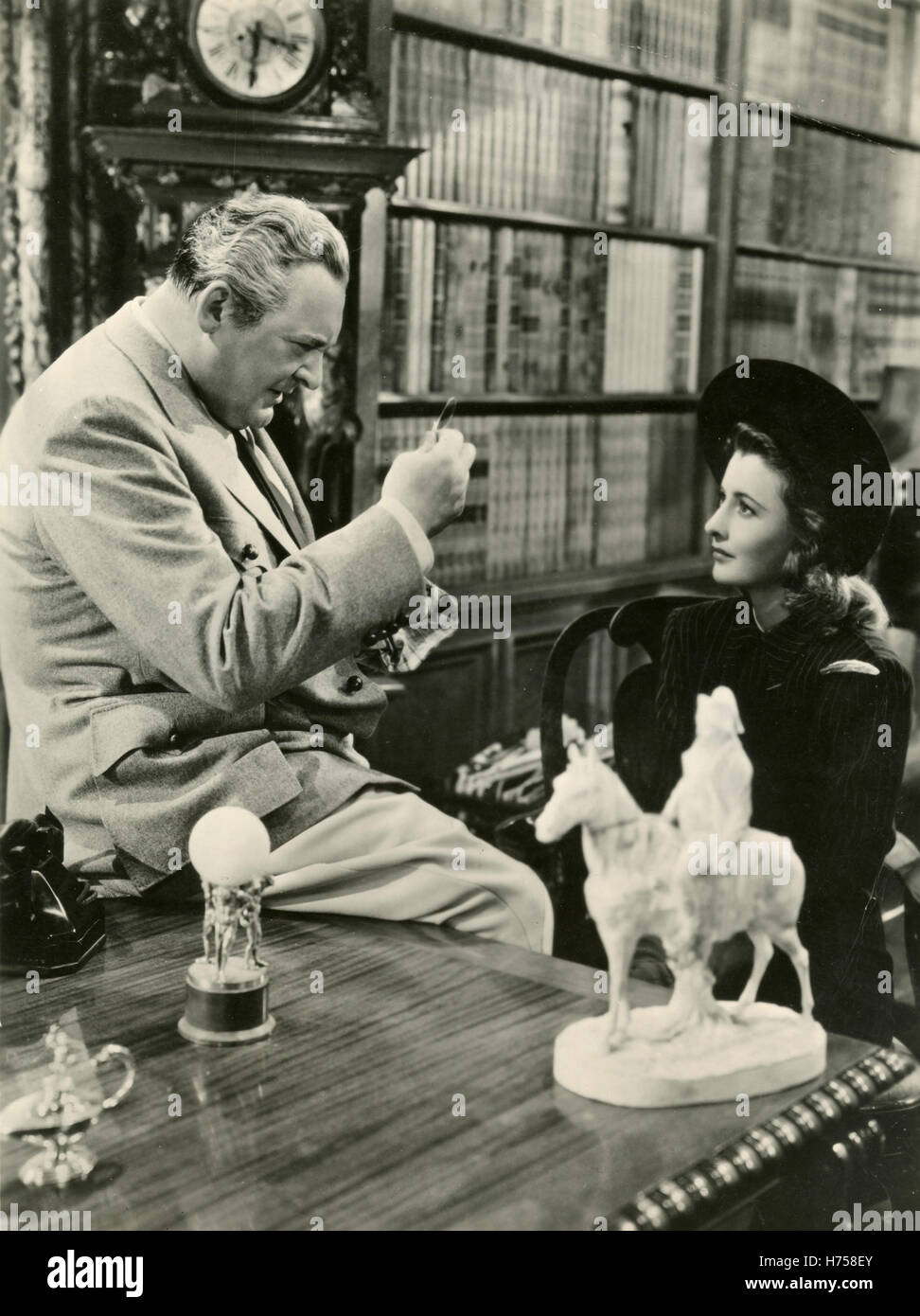 Edward Arnold et Barbara Stanwyck dans le film Meet John Doe, USA 1941 Banque D'Images