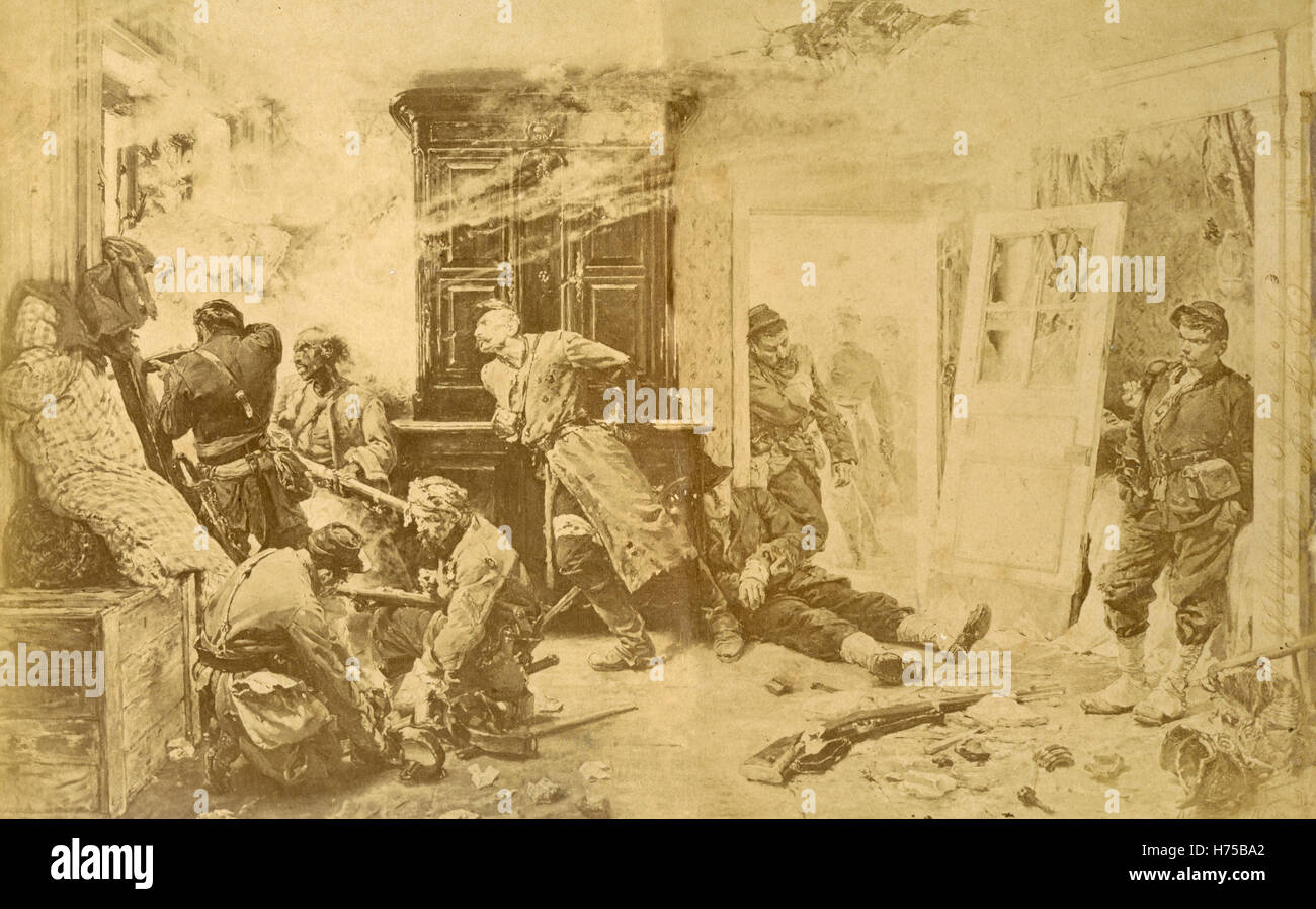 Les dernières cartouches (cartouches), la dernière peinture par Alphonse de Neuville, 1873 Banque D'Images