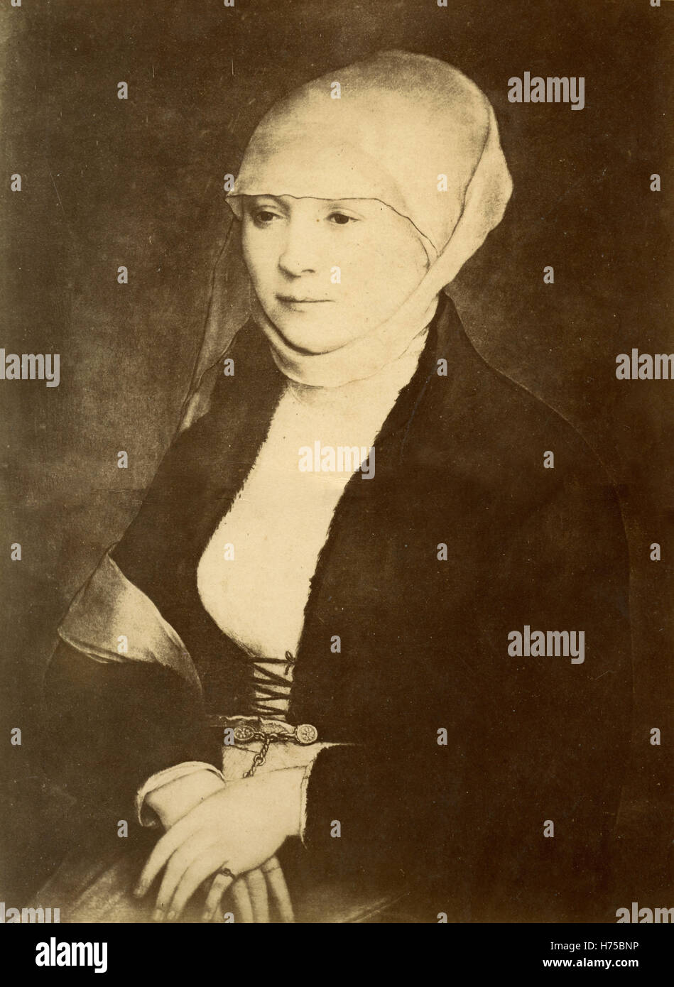 Portrait d'une femme du sud de l'Allemagne, 1523, peinture de Hans Holbein le Jeune Banque D'Images