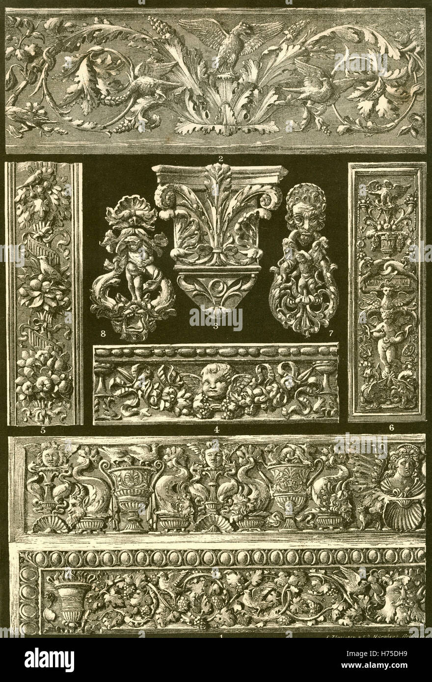 Ornamentenschatz 1887 Peinture et sculpture : Renaissance italienne Banque D'Images