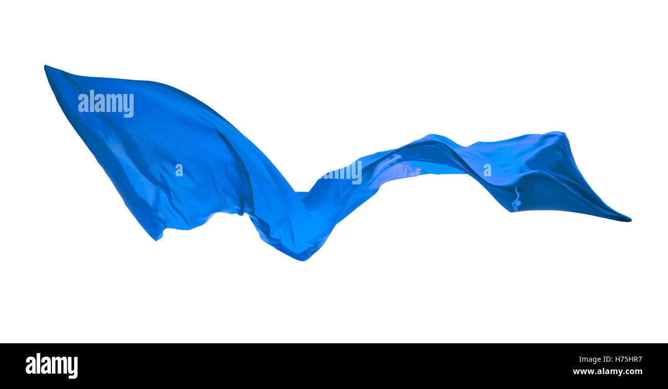 Tissu bleu isolé sur fond blanc Banque D'Images